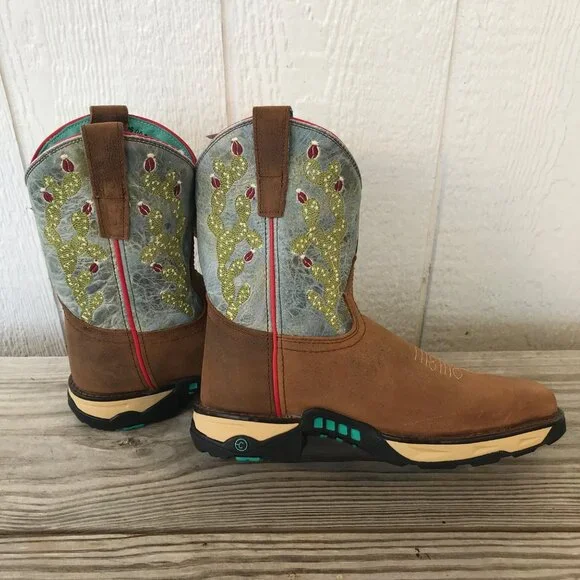 Corral Prickly Pear Cactus Womens Brown Leather Western Boots 7.5 M W5003 - Picture 3 of 13